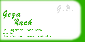 geza mach business card