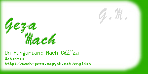 geza mach business card